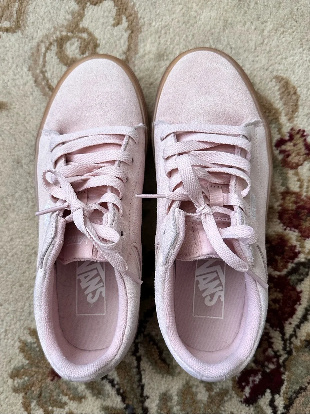 Vans Light Pink Low-Top Sneakers with Gum Outsole